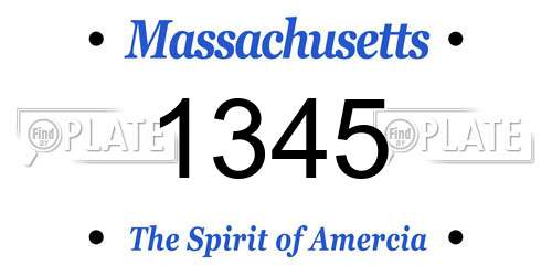 1345 Massachusetts License Plate