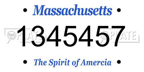 1345457 Massachusetts License Plate