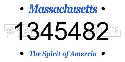 1345482 Massachusetts License Plate