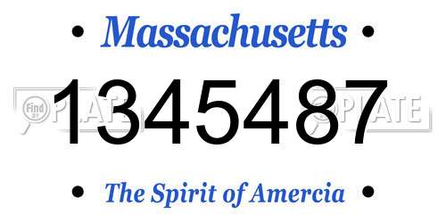 1345487 Massachusetts License Plate