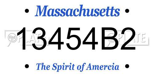 13454B2 Massachusetts License Plate