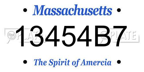 13454B7 Massachusetts License Plate
