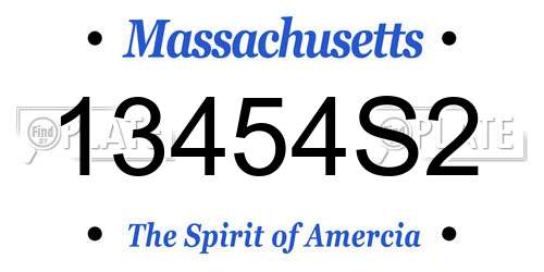 13454S2 Massachusetts License Plate