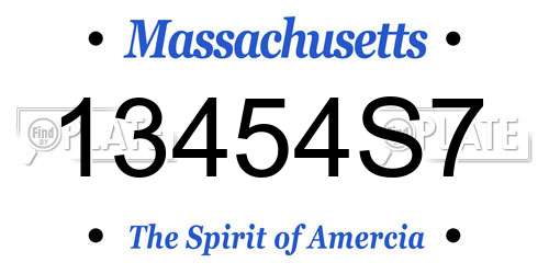 13454S7 Massachusetts License Plate