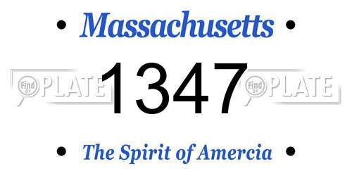 1347 Massachusetts License Plate