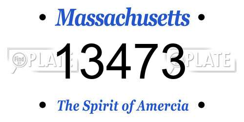13473 Massachusetts License Plate