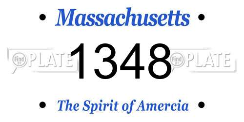 1348 Massachusetts License Plate