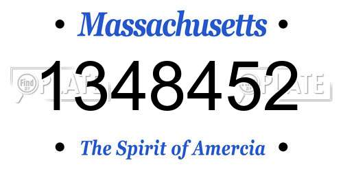 1348452 Massachusetts License Plate