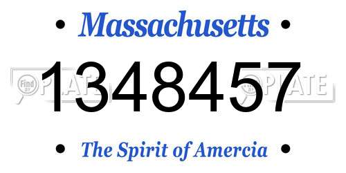 1348457 Massachusetts License Plate