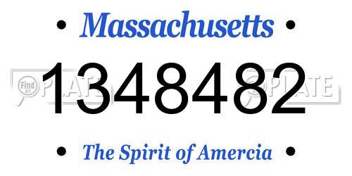 1348482 Massachusetts License Plate