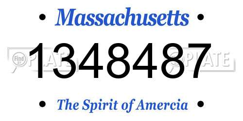 1348487 Massachusetts License Plate