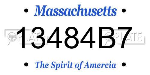 13484B7 Massachusetts License Plate