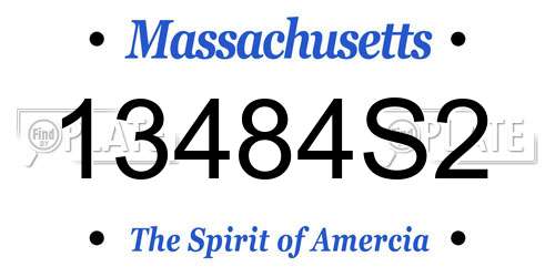 13484S2 Massachusetts License Plate