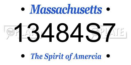 13484S7 Massachusetts License Plate