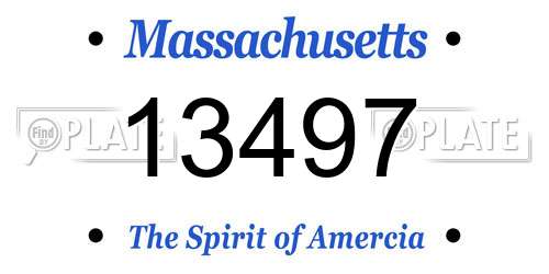 13497 Massachusetts License Plate