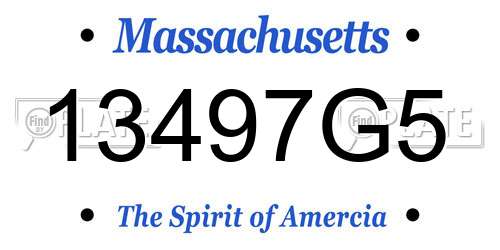 13497G5 Massachusetts License Plate
