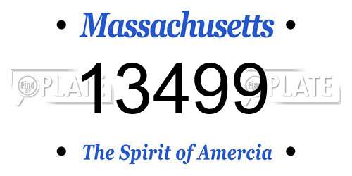 13499 Massachusetts License Plate