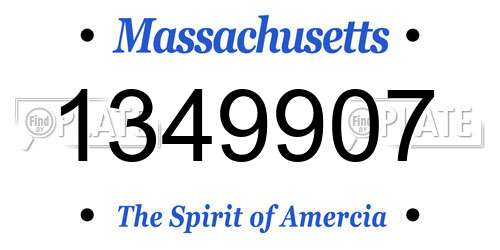 1349907 Massachusetts License Plate