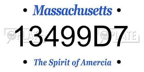 13499D7 Massachusetts License Plate