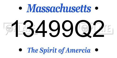 13499Q2 Massachusetts License Plate