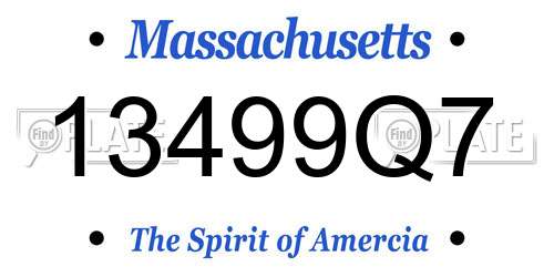 13499Q7 Massachusetts License Plate