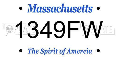 1349FW Massachusetts License Plate