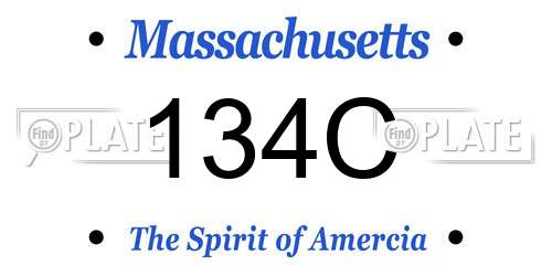 134C Massachusetts License Plate