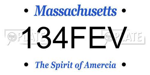 134FEV Massachusetts License Plate
