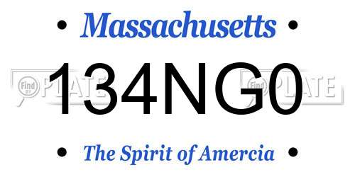 134NG0 Massachusetts License Plate