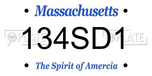 134SD1 Massachusetts License Plate
