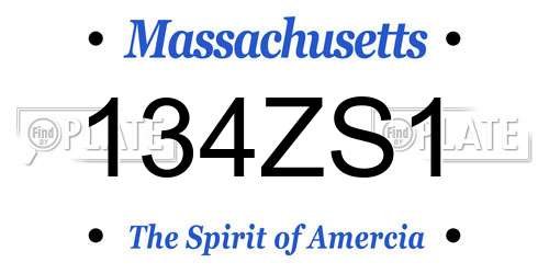134ZS1 Massachusetts License Plate