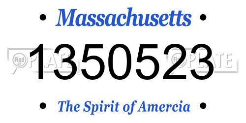 1350523 Massachusetts License Plate