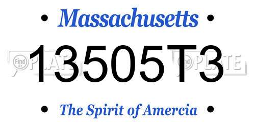13505T3 Massachusetts License Plate