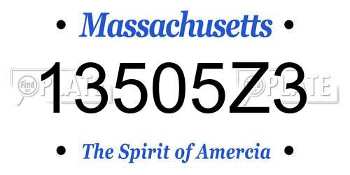 13505Z3 Massachusetts License Plate