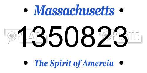 1350823 Massachusetts License Plate