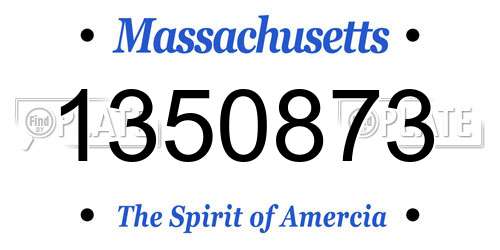 1350873 Massachusetts License Plate