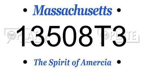 13508T3 Massachusetts License Plate