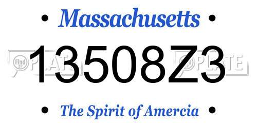 13508Z3 Massachusetts License Plate