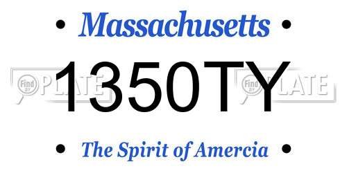 1350TY Massachusetts License Plate