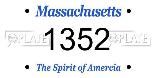 1352 Massachusetts License Plate