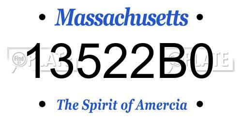 13522B0 Massachusetts License Plate