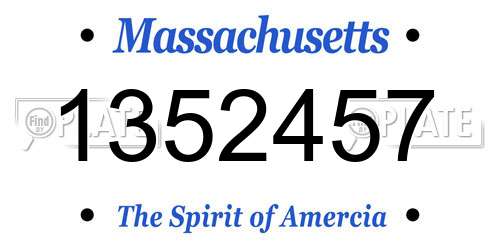 1352457 Massachusetts License Plate
