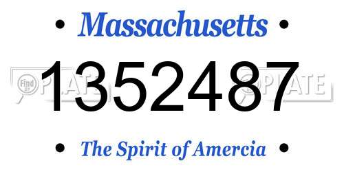 1352487 Massachusetts License Plate