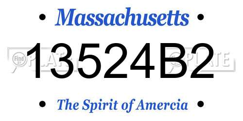 13524B2 Massachusetts License Plate