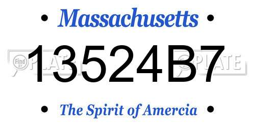 13524B7 Massachusetts License Plate