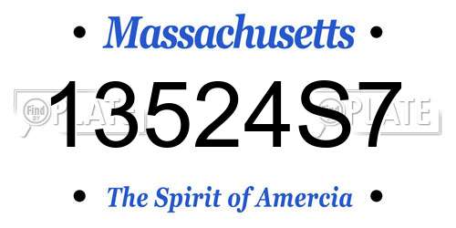 13524S7 Massachusetts License Plate