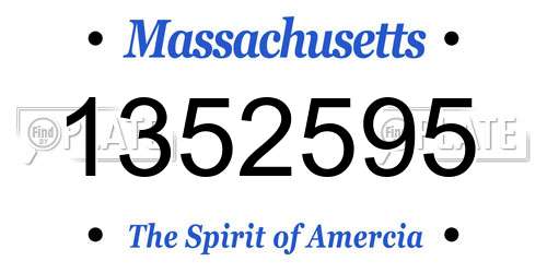 1352595 Massachusetts License Plate