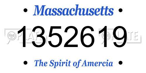 1352619 Massachusetts License Plate