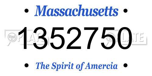 1352750 Massachusetts License Plate