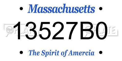 13527B0 Massachusetts License Plate
